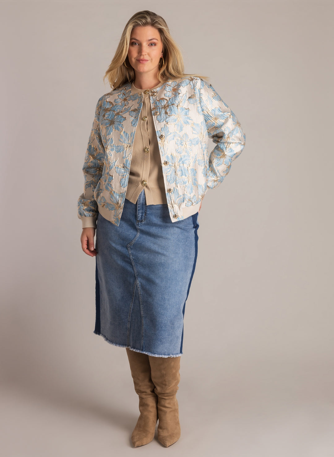 Chic bomberjack met bloemen