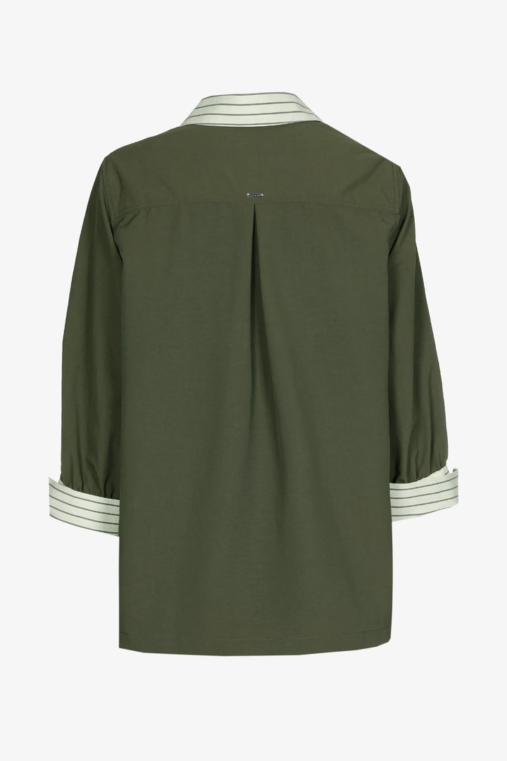 Blouse Met Strepen En Contrasterende Rug