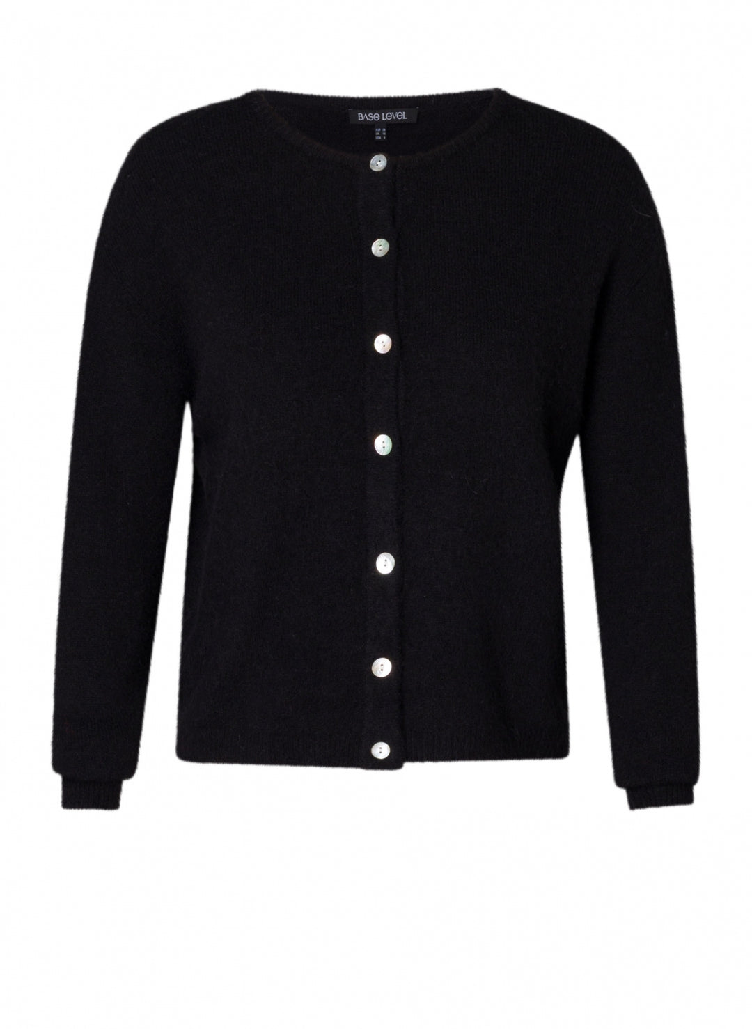 Zwart vest met parelmoer knopen