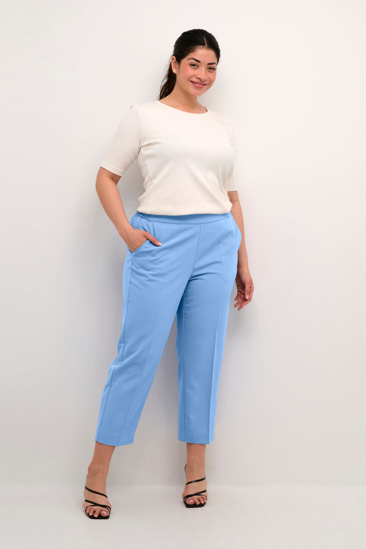 blauwe cropped broek