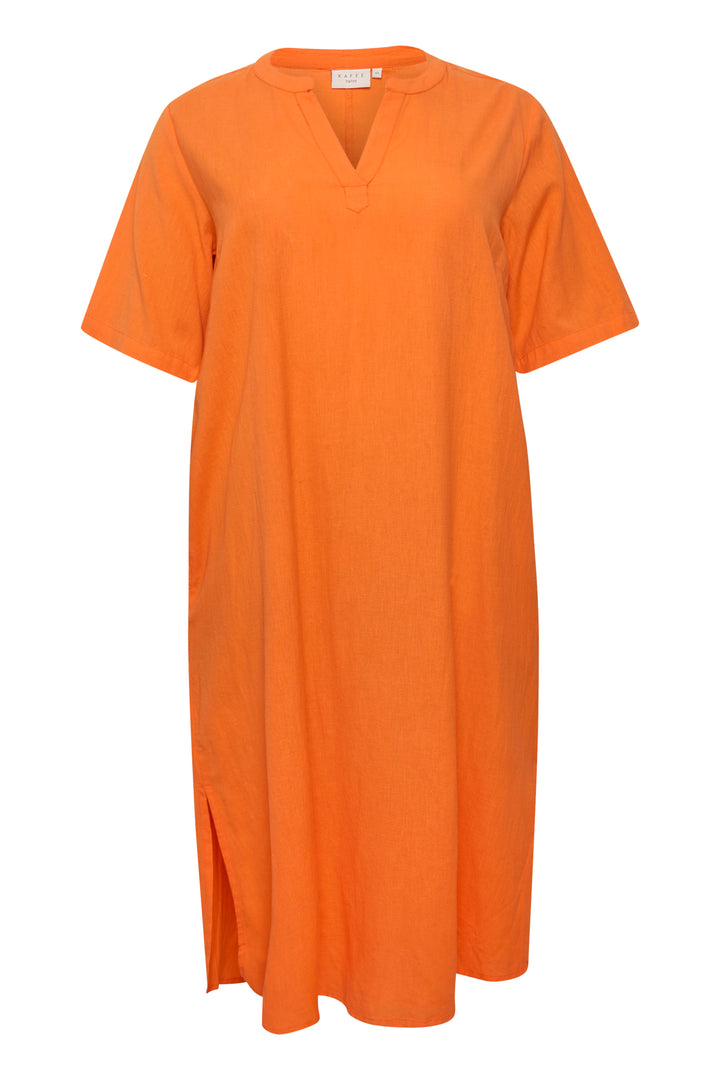 oranje jurk - kaffe curve - - grote maten - dameskleding - kledingwinkel - herent - leuven