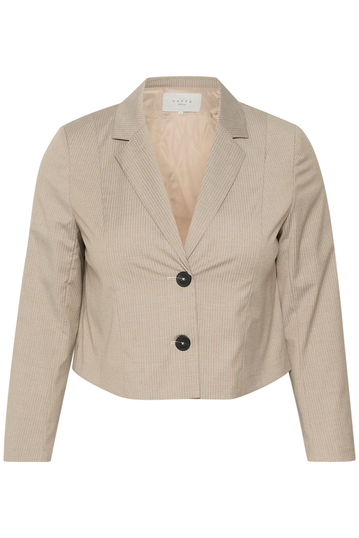 cropped blazer met fijne krijtstreep - kaffe curve - - grote maten - dameskleding - kledingwinkel - herent - leuven