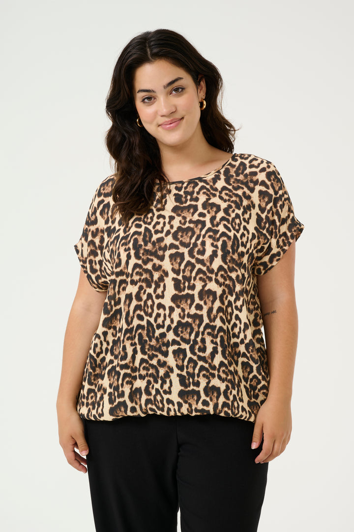 trendy blouse met luipaardprint