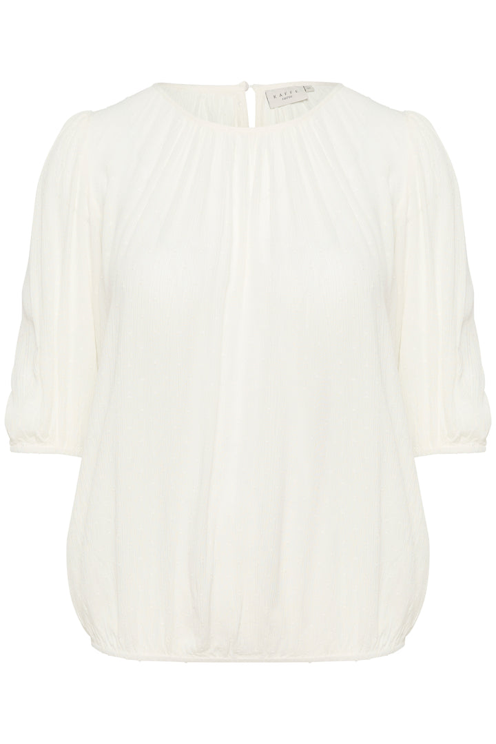 chalk white blouse van ecovero viscose - kaffe curve - - grote maten - dameskleding - kledingwinkel - herent - leuven