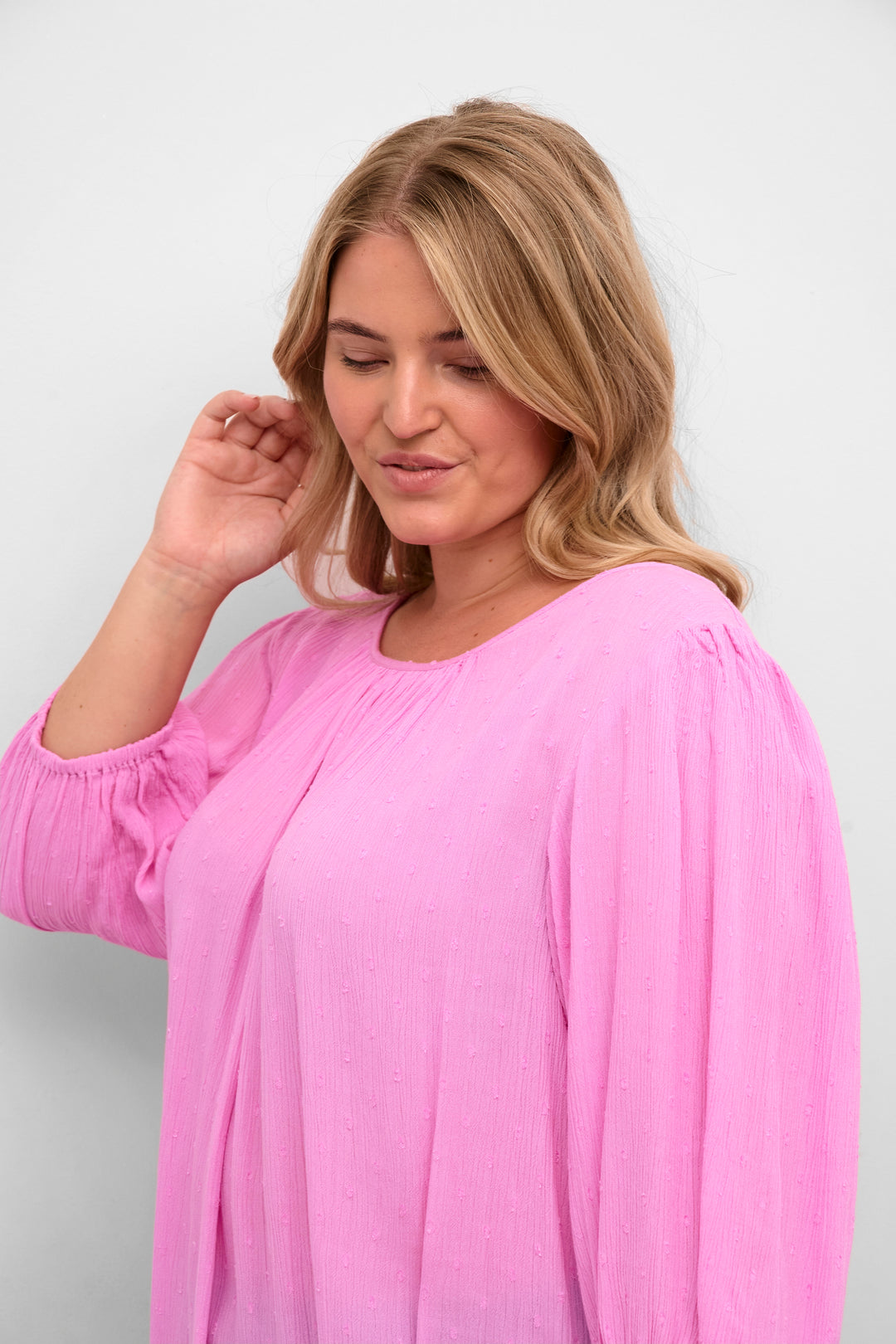 cyclamen blouse van ecovero viscose - kaffe curve - - grote maten - dameskleding - kledingwinkel - herent - leuven