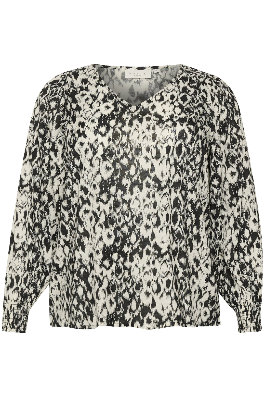 blouse met zwart wit print