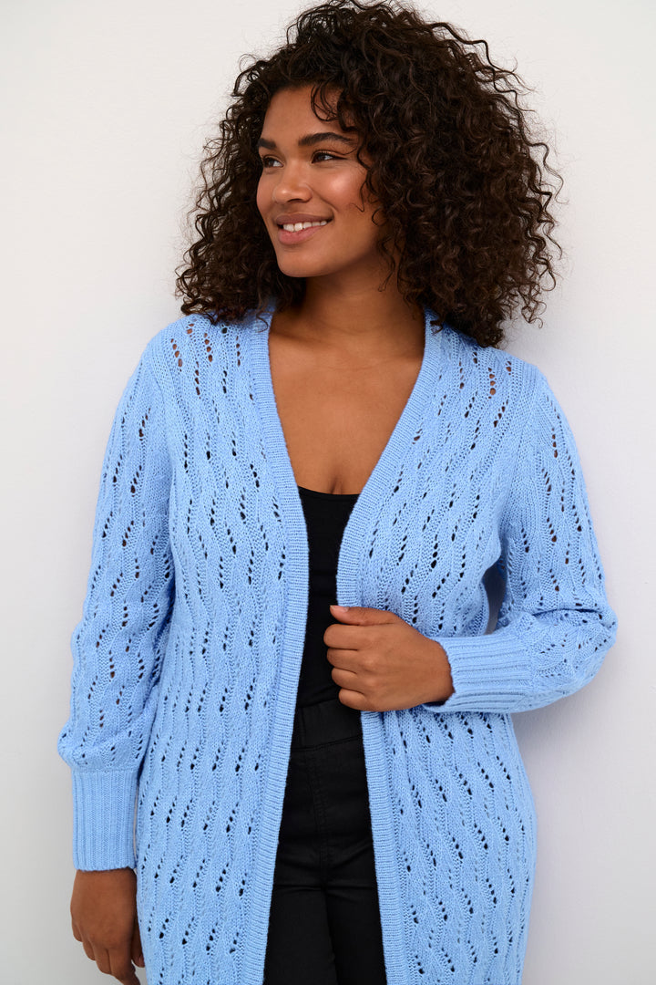 lichte gebreide cardigan met subtiel patroon