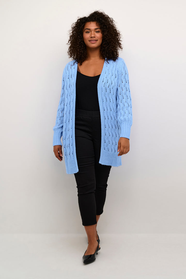 blauwe cardigan