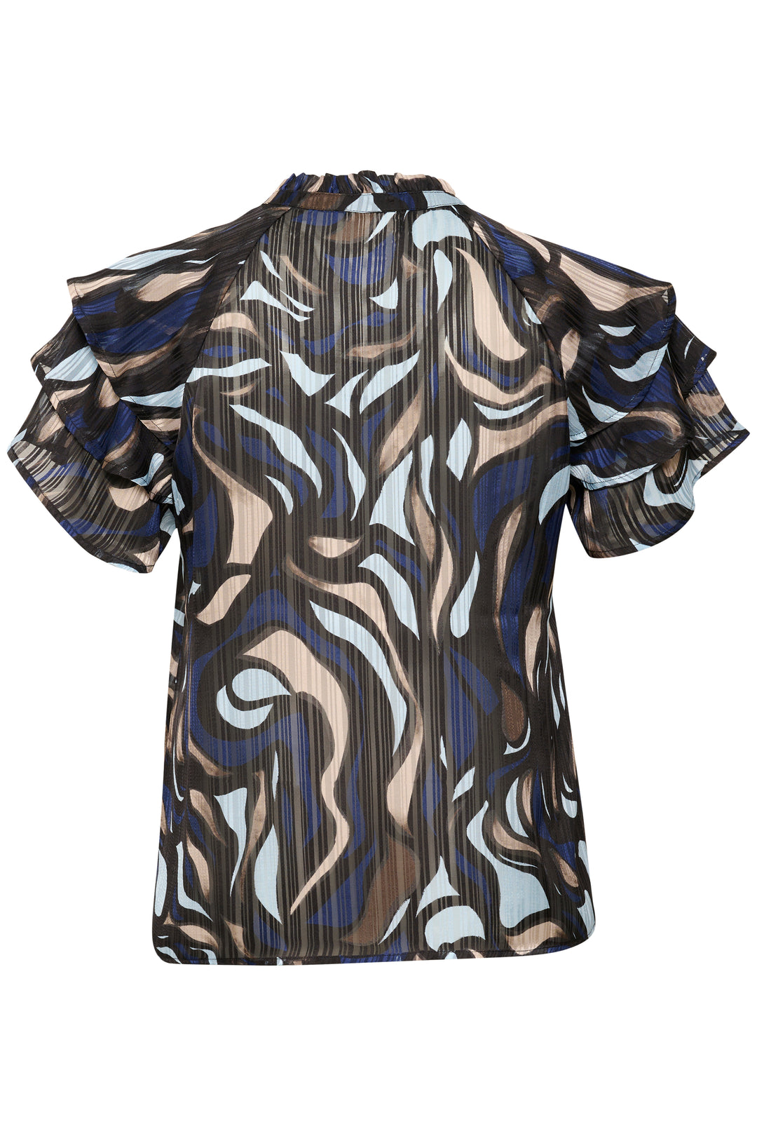 blouse met blauwe print