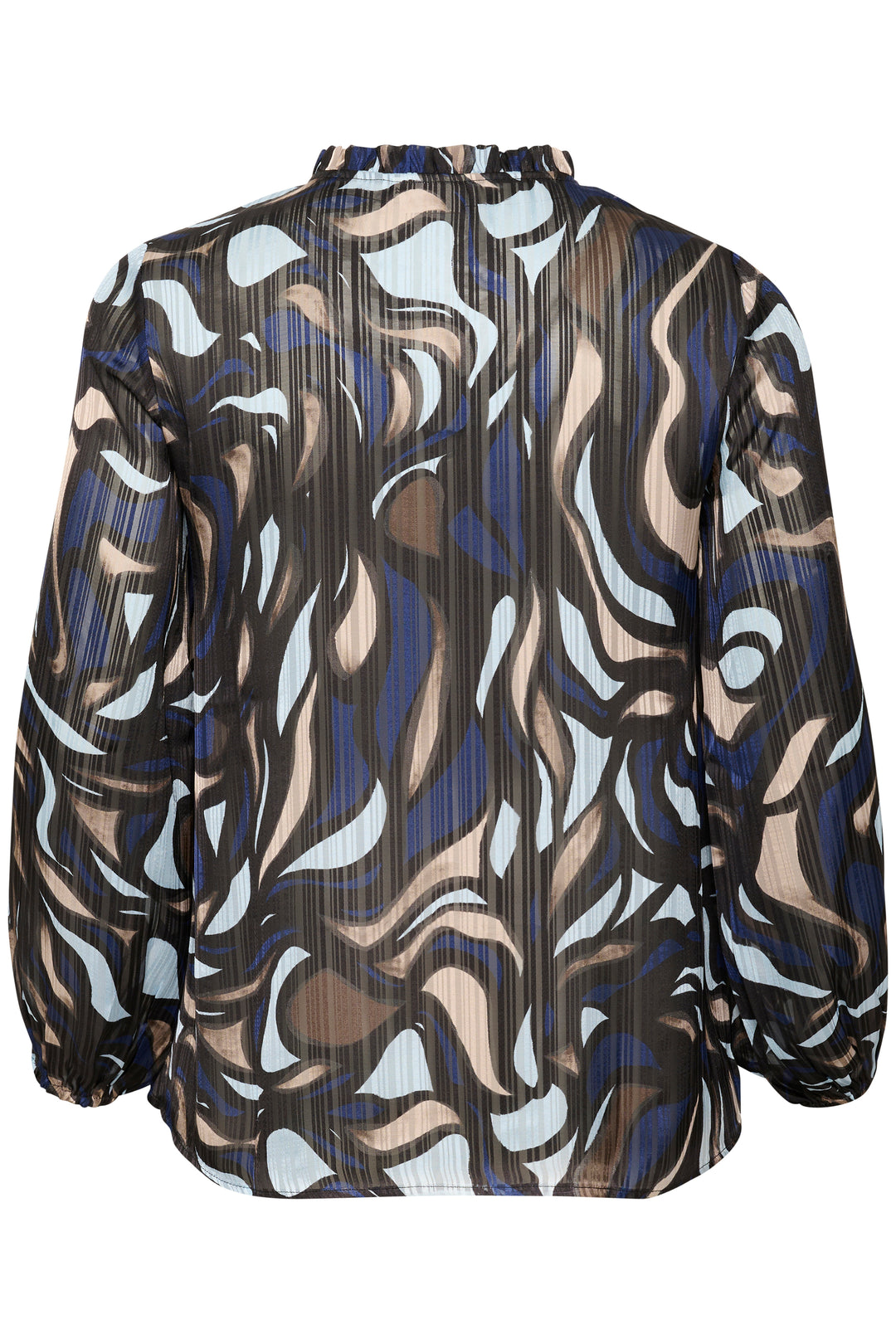 blouse met blauwe print