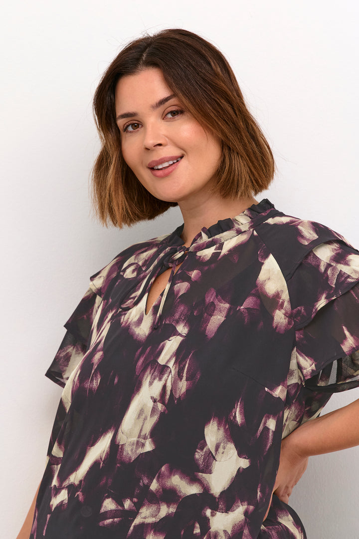 blouse met mooie paarse print