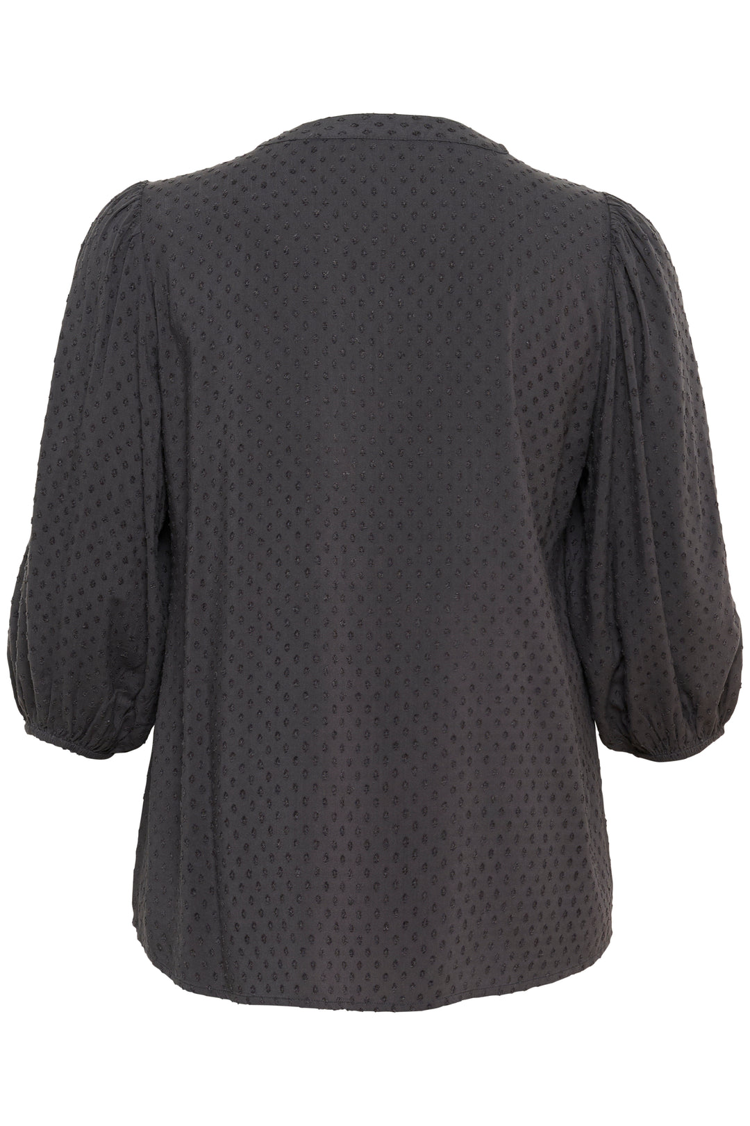 donkergrijze blouse met 3/4-mouwen