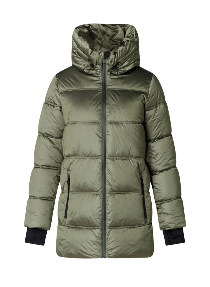 Kaki Doorstikte Wintermantel