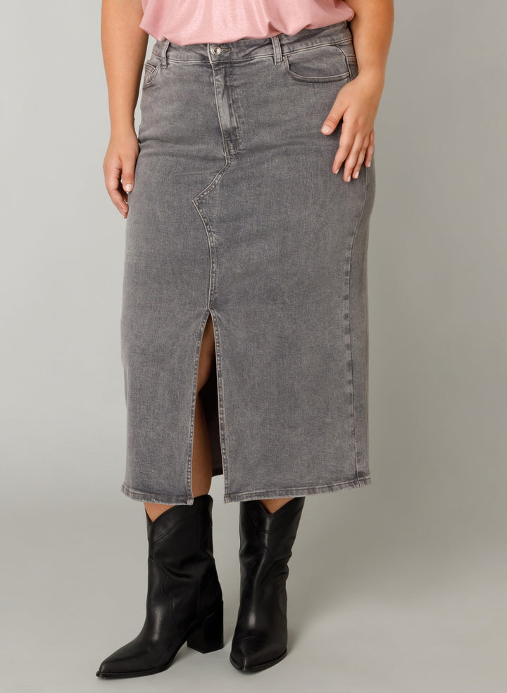 Grijze Denim Kokerrok