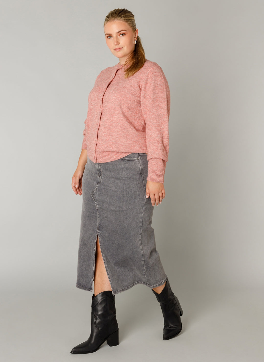 Grijze Denim Kokerrok