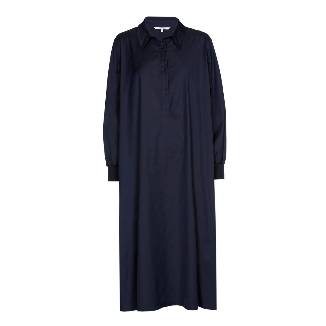 Navy Taftjurk Met Stretch