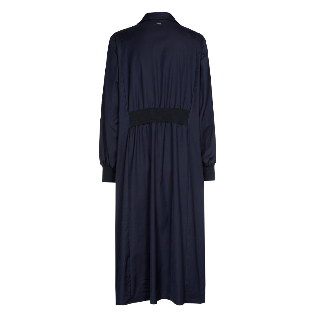 Navy Taftjurk Met Stretch