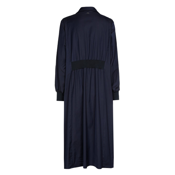 Navy Taftjurk Met Stretch