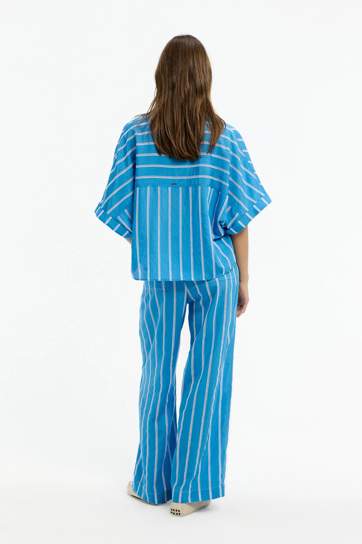 Blauwe Gestreepte Blouse