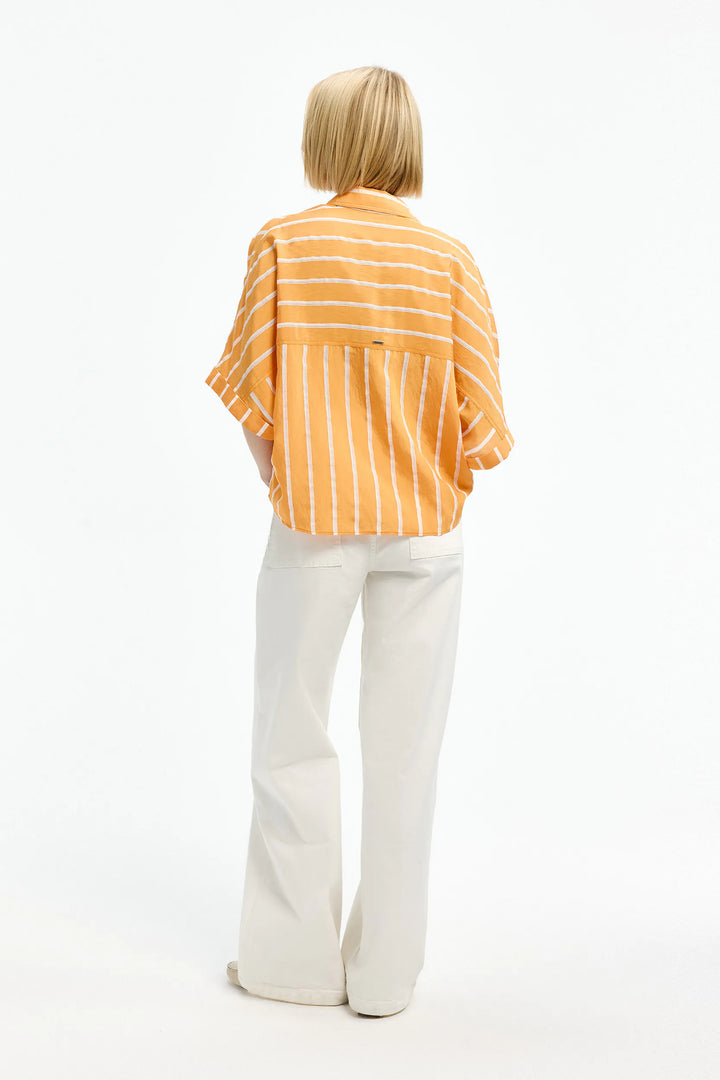Oranje Gestreepte Blouse