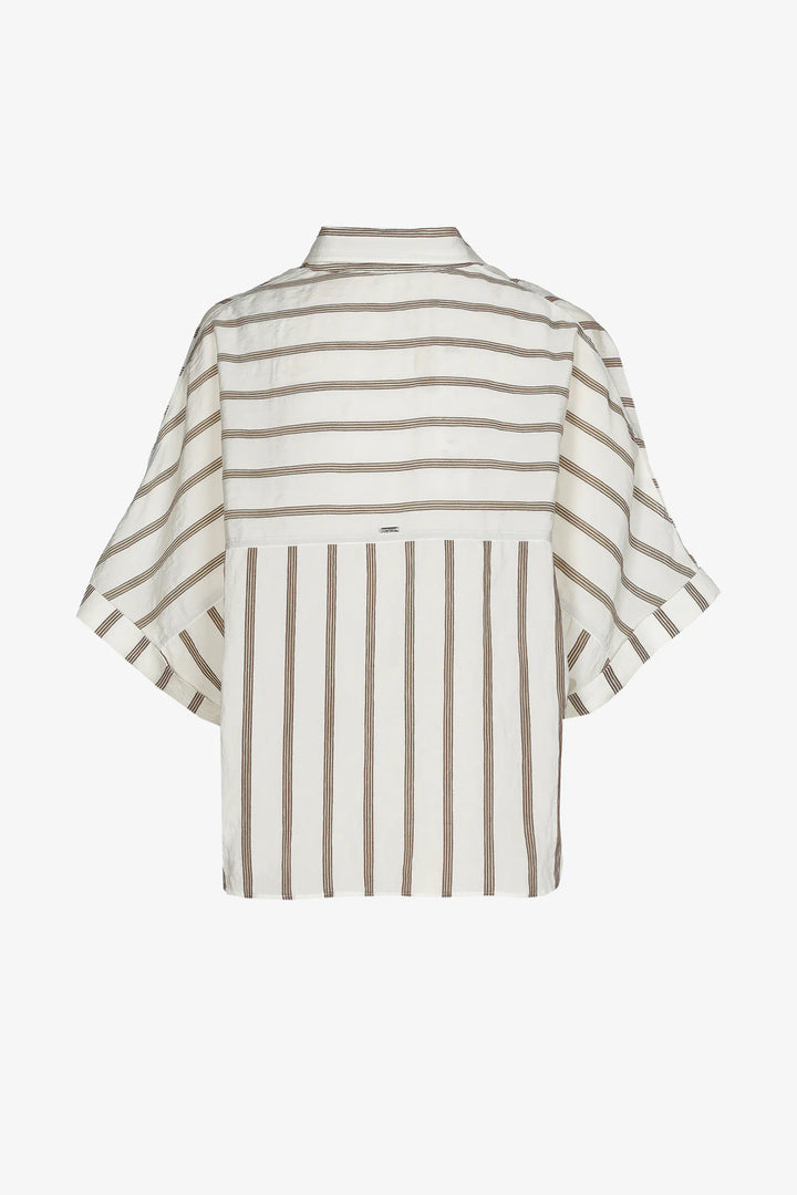 Ecru Gestreepte Blouse