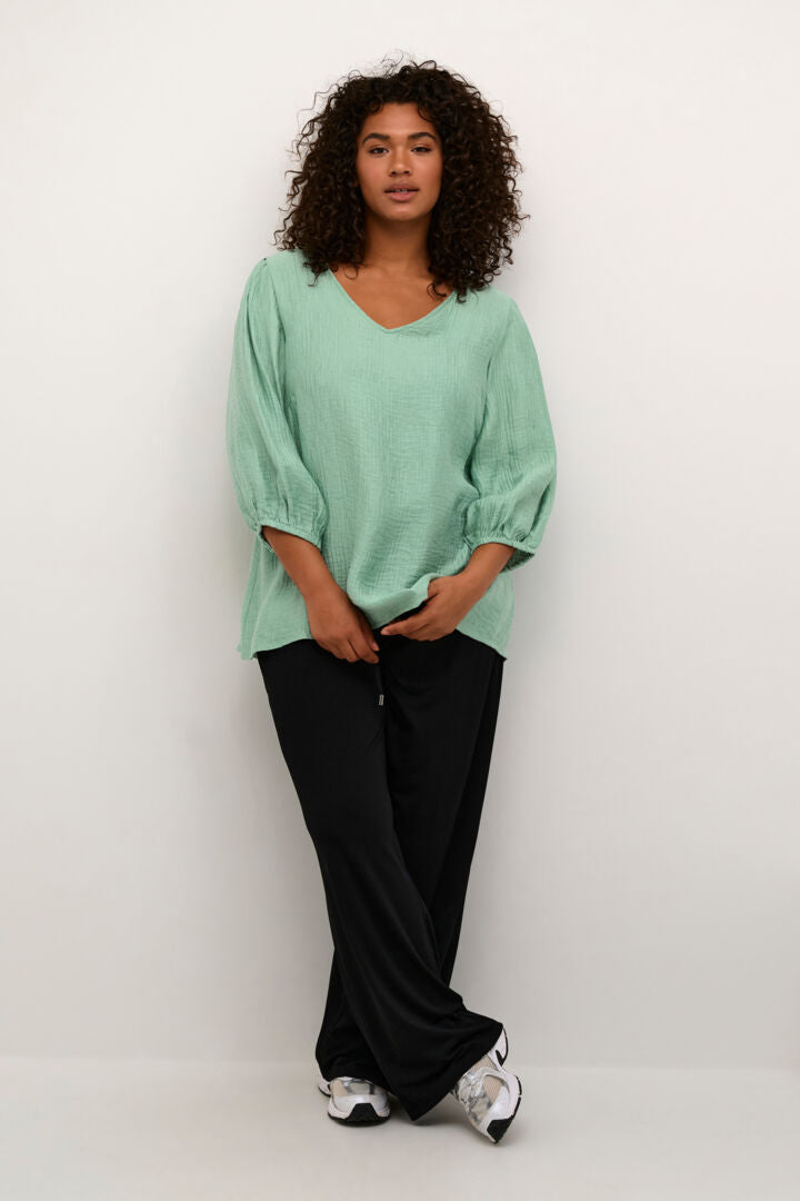 blouse in granite groen