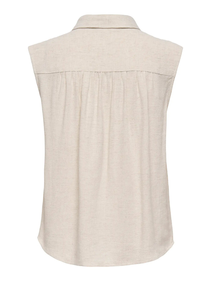 Ecru Top Linnenlook