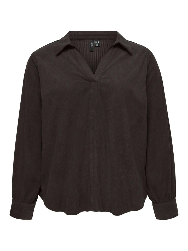 Donkerbruine Ribblouse