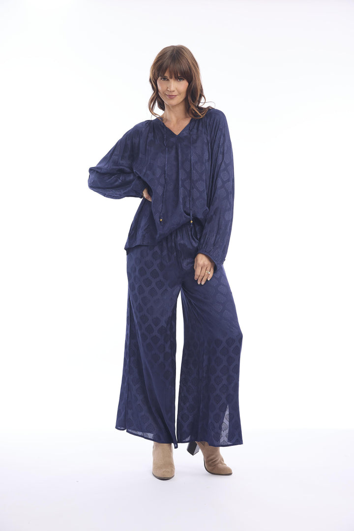 Donkerblauwe Wijde Broek