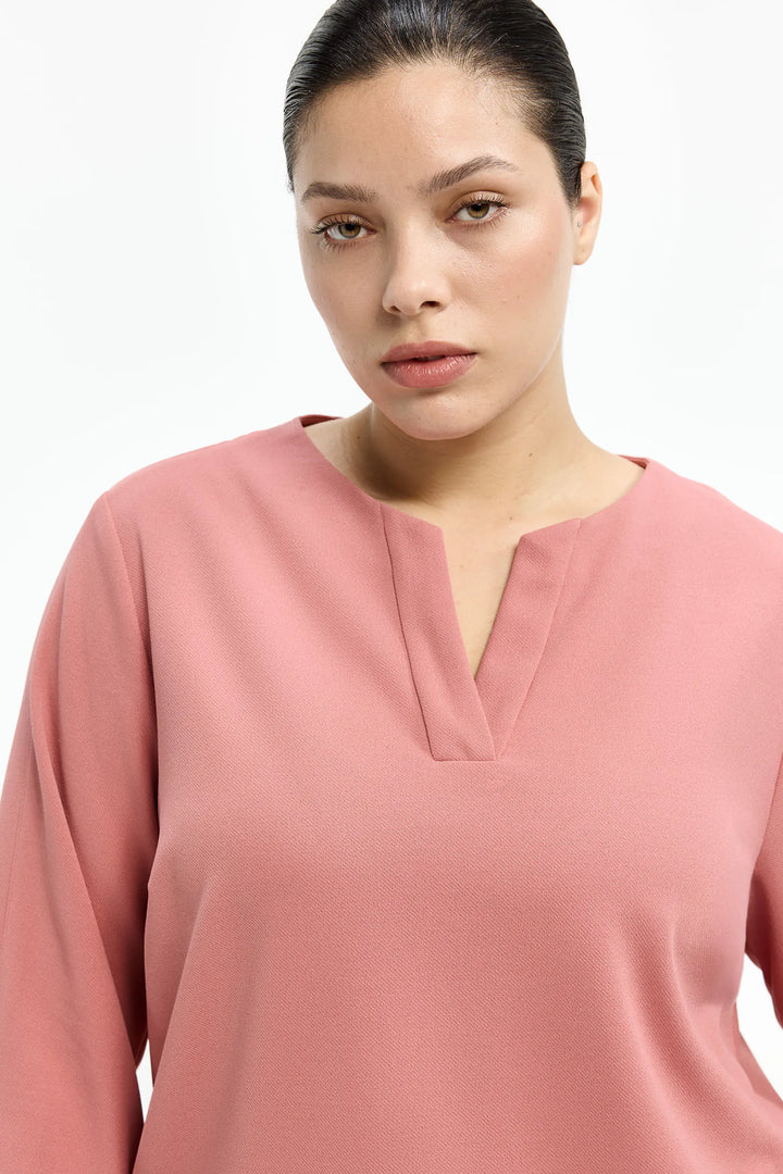 Roze Blouse met V-hals