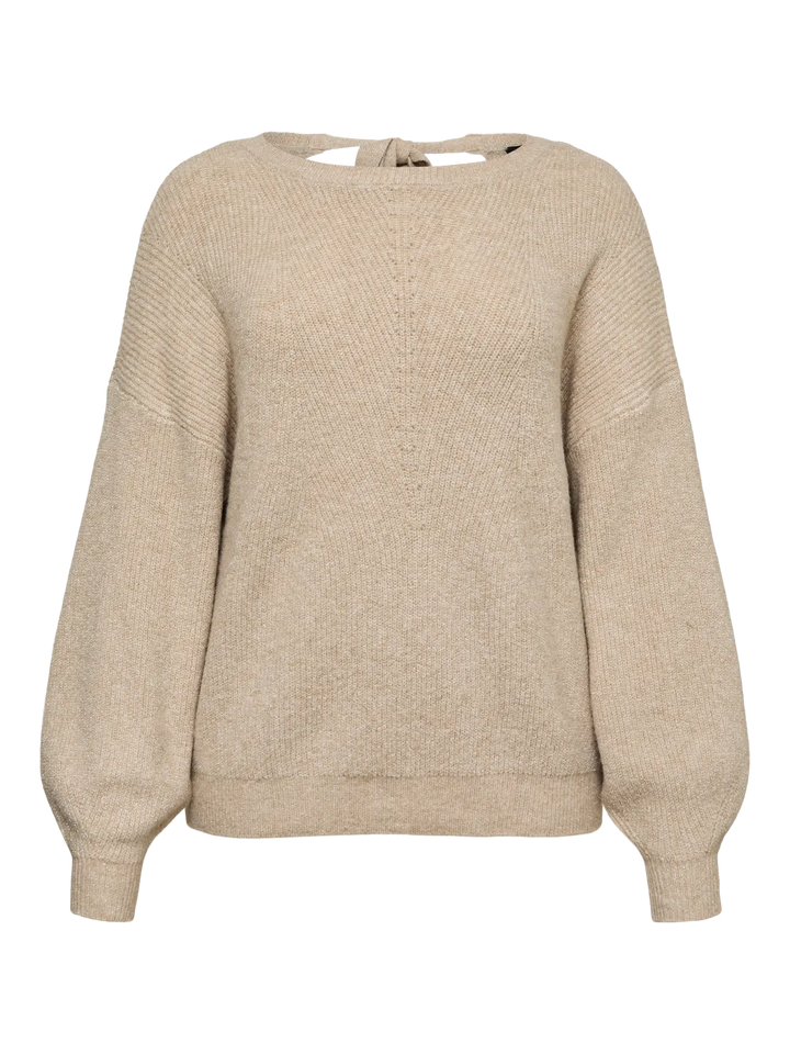 Beige Trui met Rugstrik