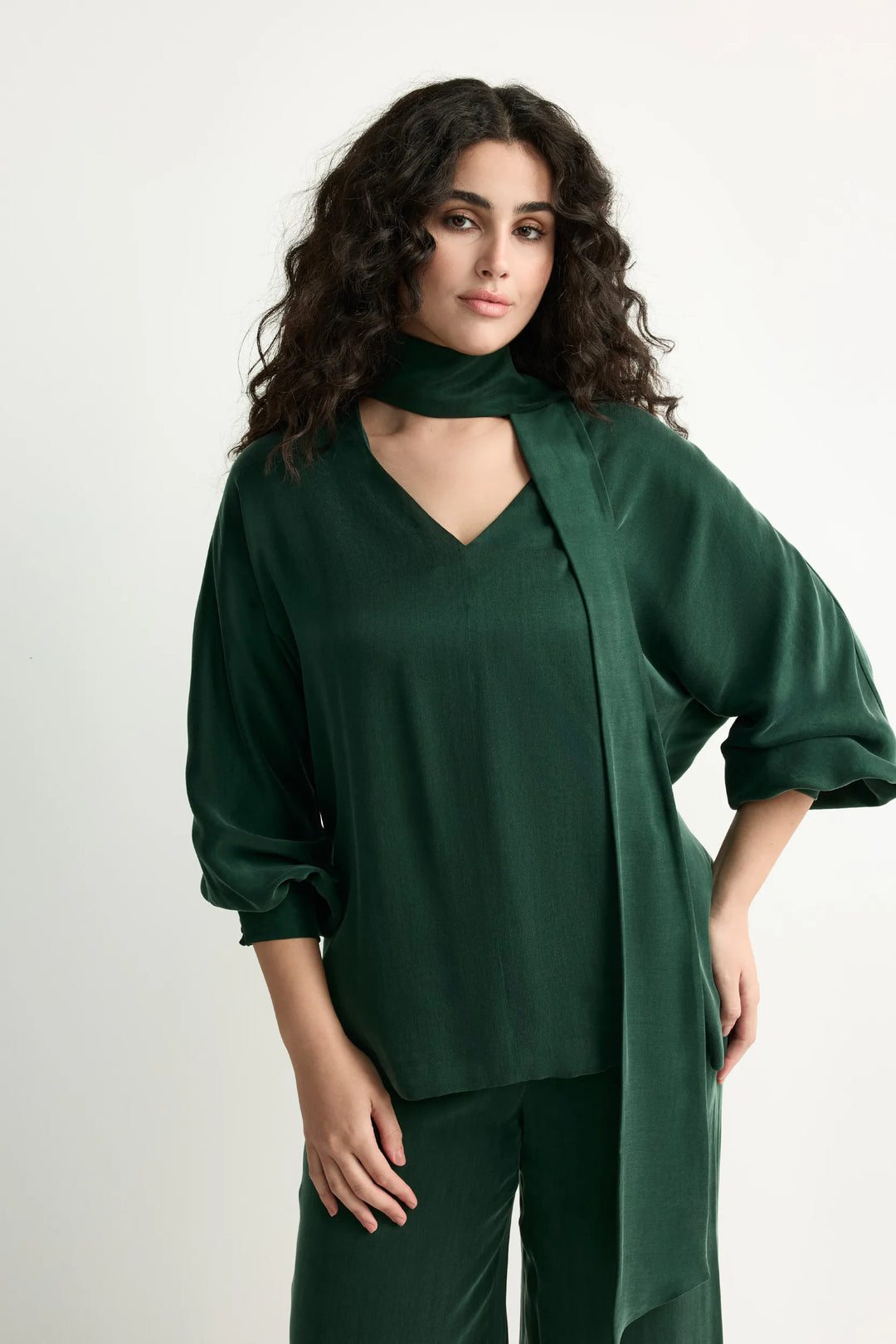 Blouse met Strikhals