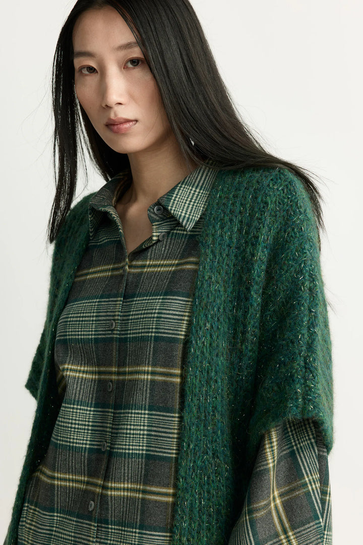 Groene Mohair Cardigan met Alpaca