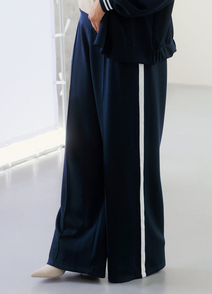 Donkerblauwe broek met rechte pijp