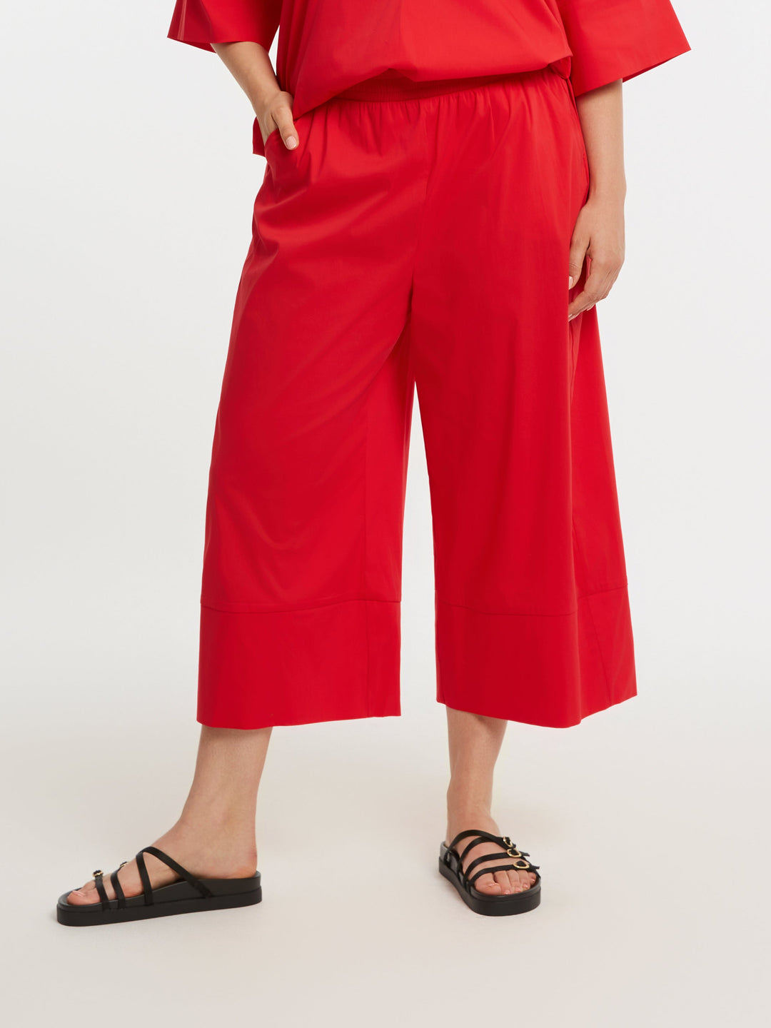 Rode Wijde Culotte Broek