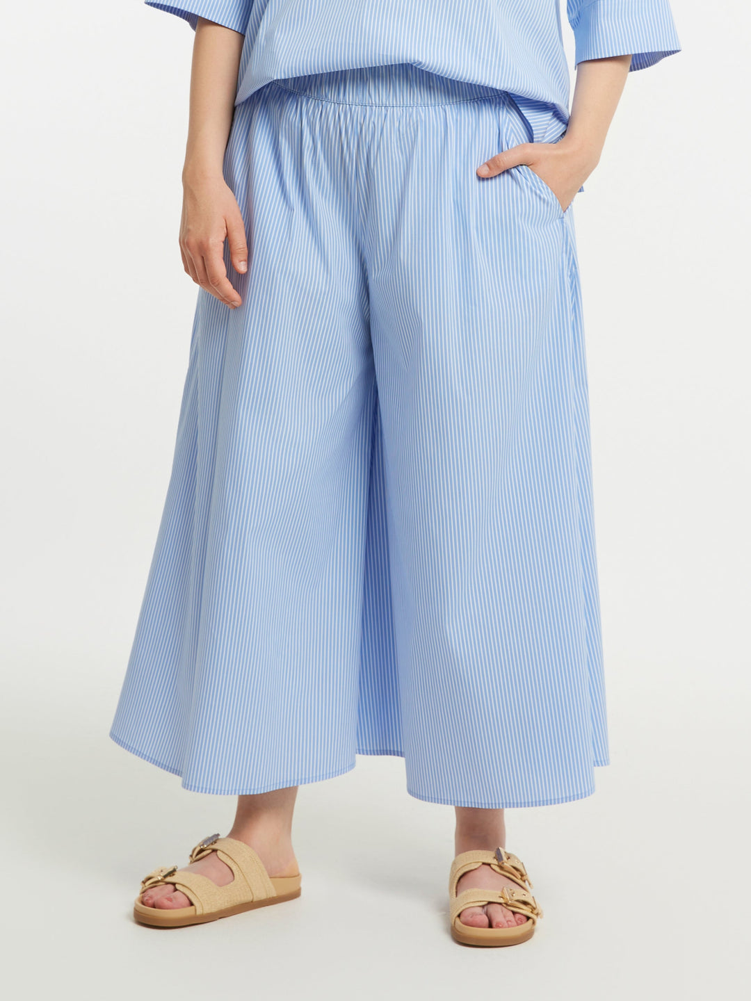 Babyblauwe Gestreepte Broekrok