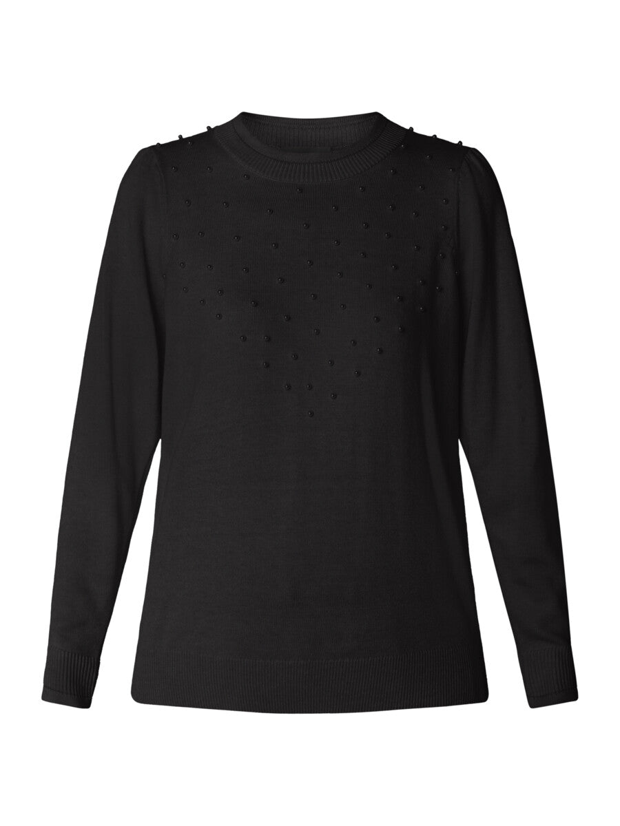 zwarte trui met parels - brandtex - - grote maten - dameskleding - kledingwinkel - herent - leuven