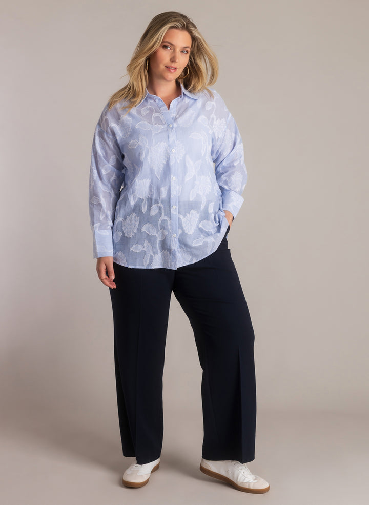 Powder Pink Blouse with Floral Print