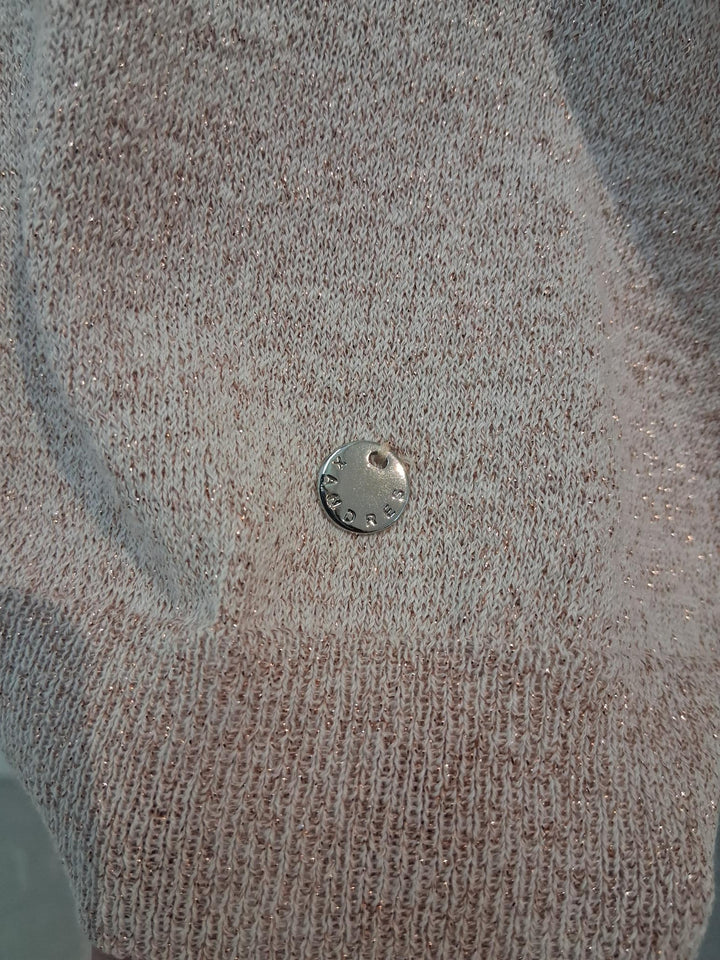 Pull met glitter - poederroze