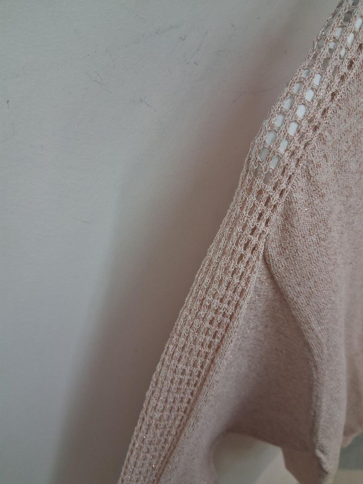 Pull met glitter - poederroze