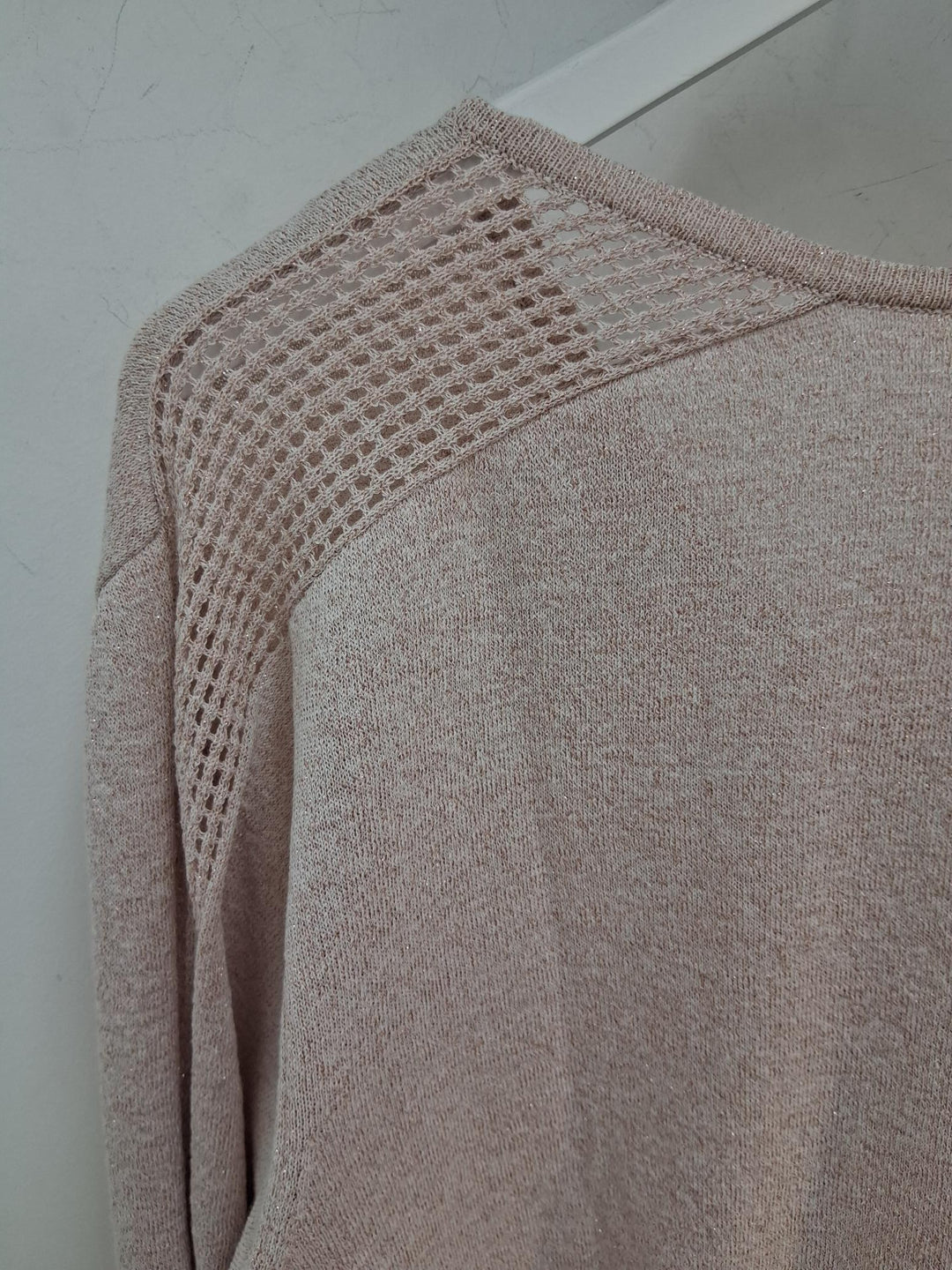 Pull met glitter - poederroze