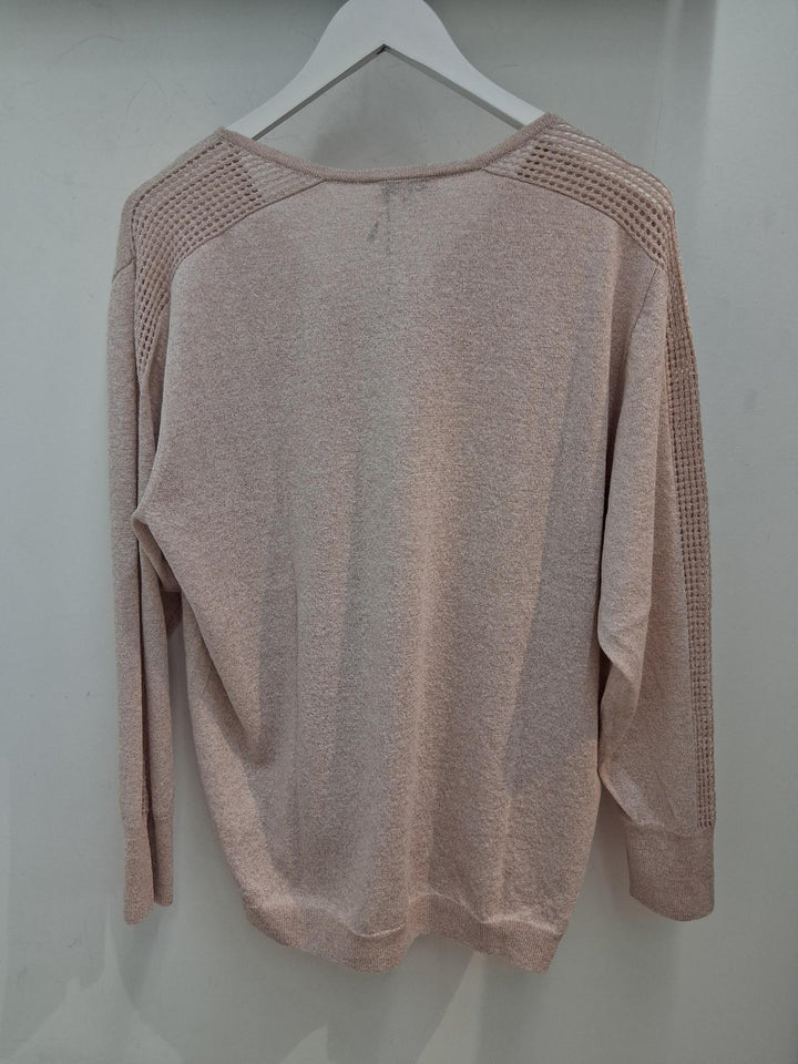 Pull met glitter - poederroze