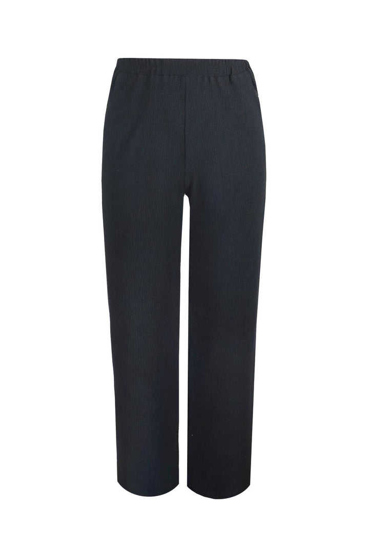 Zwarte Basisbroek in Verfijnde Structuurstof