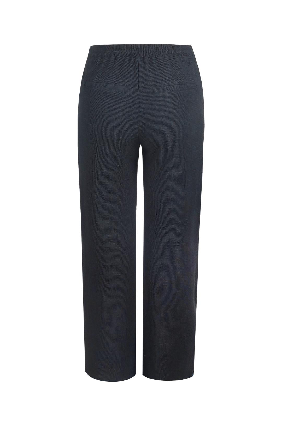 Zwarte Basisbroek in Verfijnde Structuurstof