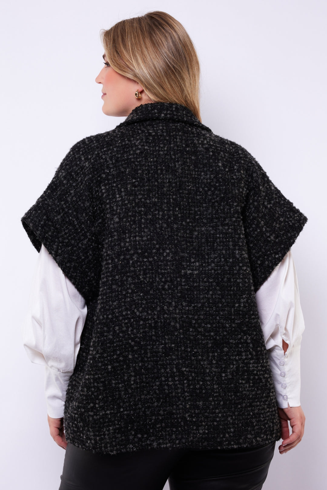 Zwart Gilet Met Knopen