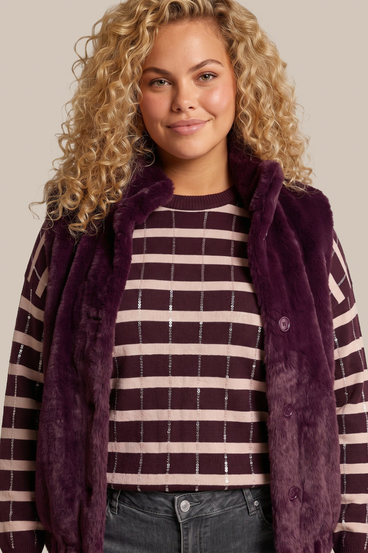 Bordeaux Faux Fur Gilet