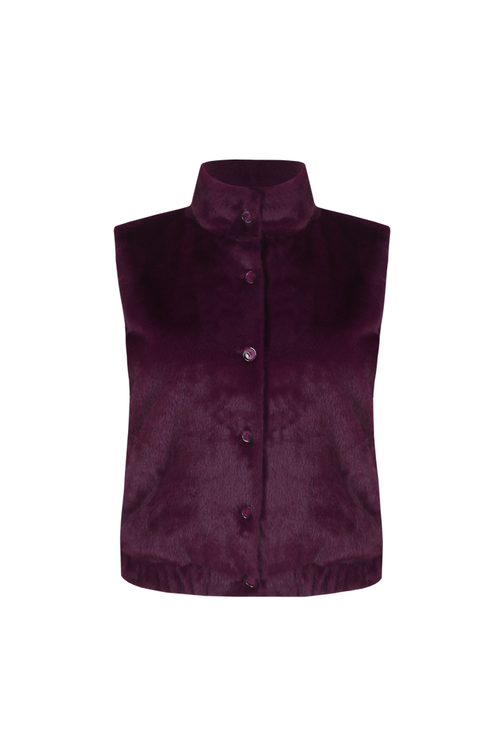 Bordeaux Faux Fur Gilet