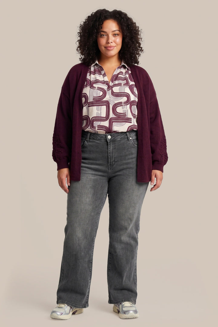 Bordeaux Vest Met Borduursels
