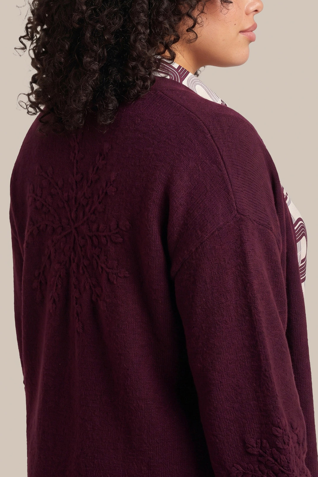 Bordeaux Vest Met Borduursels