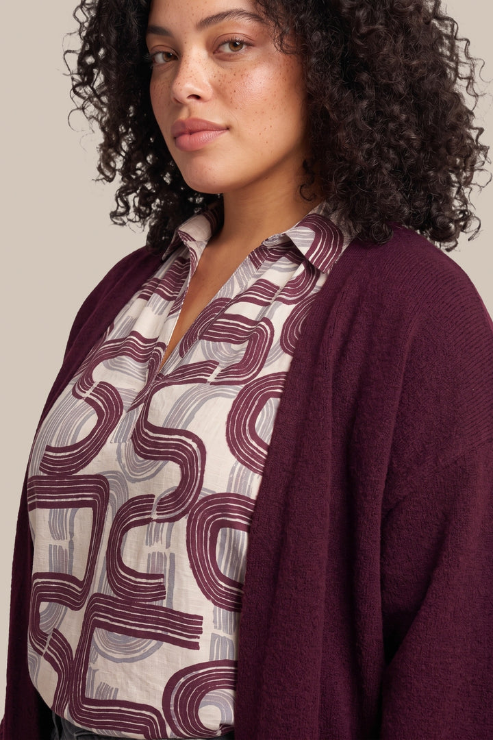 Bordeaux Vest Met Borduursels